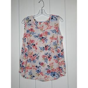 Talbots Sleeveless Floral Blouse Women’s 1X – Pleated Front, Lightweight Top
